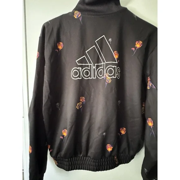 Adidas Women's Full Zip Rose Floral Print Track Jacket Size XS - Picture 6 of 10